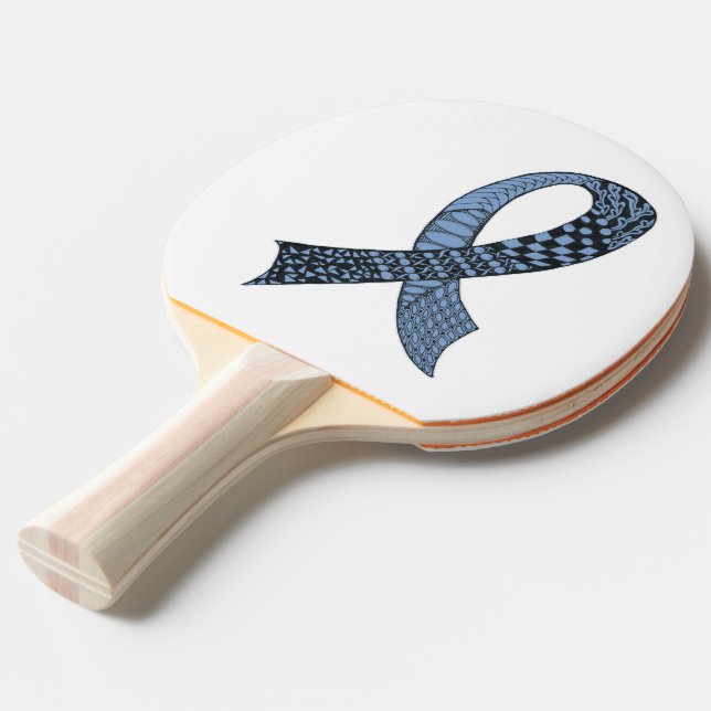 Custom Colour Cause Awareness Ribbon Ping Pong Paddle (Front Angle)