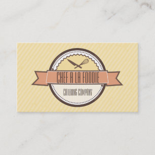 Custom colour chefs knife whisk badge cooking business card