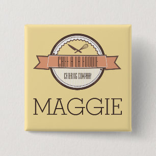 Custom colour chefs knife whisk cooking name badge