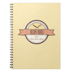 Custom colour chefs knife whisk recipe notebook