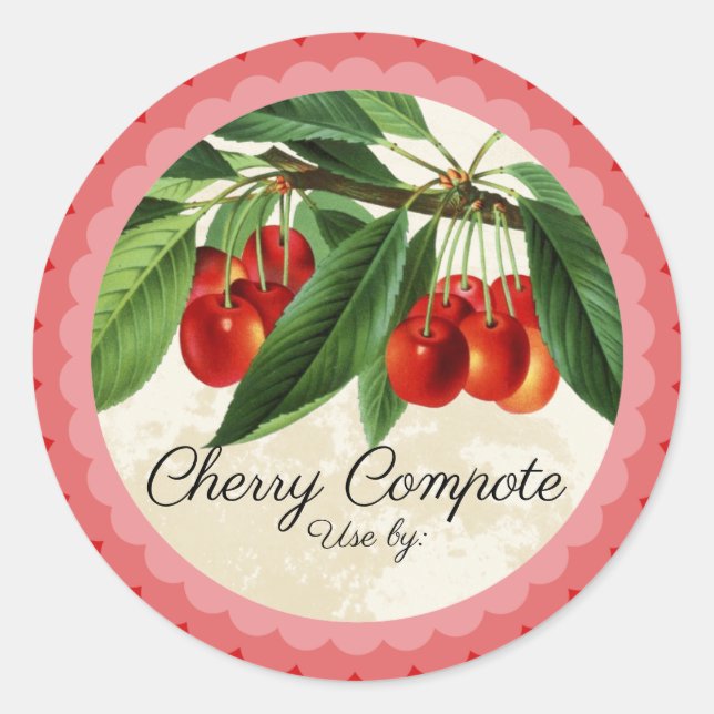 custom colour cherry cherries fruit canning label (Front)
