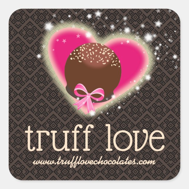 Custom colour chocolate truffles confections candy square sticker (Front)