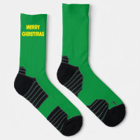 Custom Colour Christmas Socks, Green Personalised