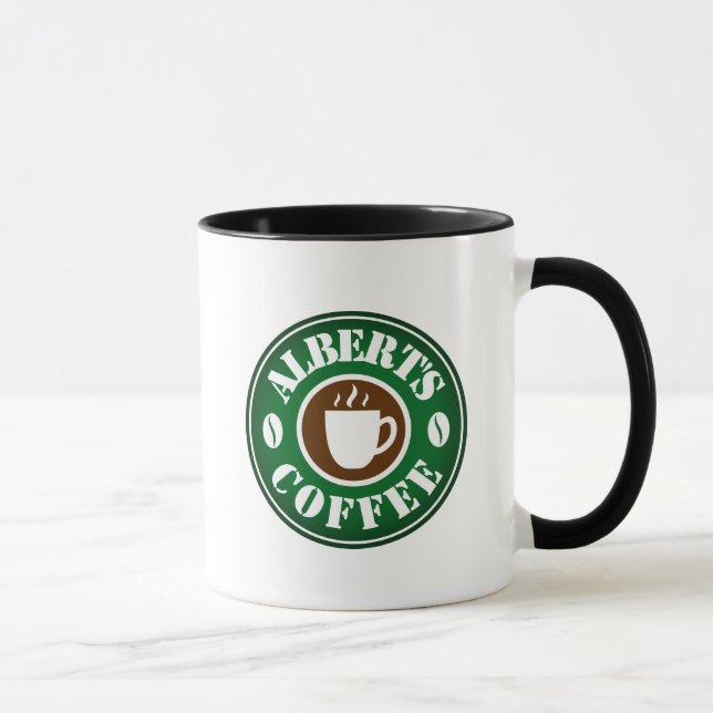 Custom colour coffee mug with personalised name (Right)