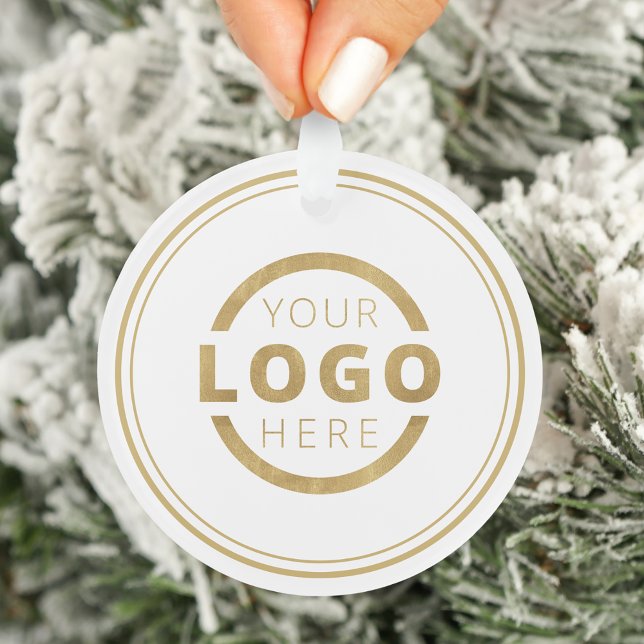 Custom Colour Company Logo Christmas Elegant Party Ornament (Creator Uploaded)