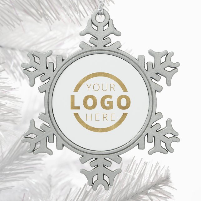 Custom Colour Company Logo Christmas Elegant Party Snowflake Pewter Christmas Ornament (Creator Uploaded)