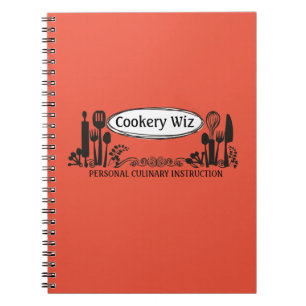 Custom colour cooking baking kitchen utensils notebook