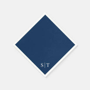Custom Colour Corner Wedding Monogram Napkin