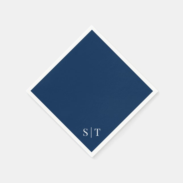 Custom Colour Corner Wedding Monogram Napkin (Corner)