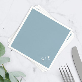 Custom Colour Corner Wedding Monogram Napkin