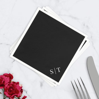 Custom Colour Corner Wedding Monogram Napkin