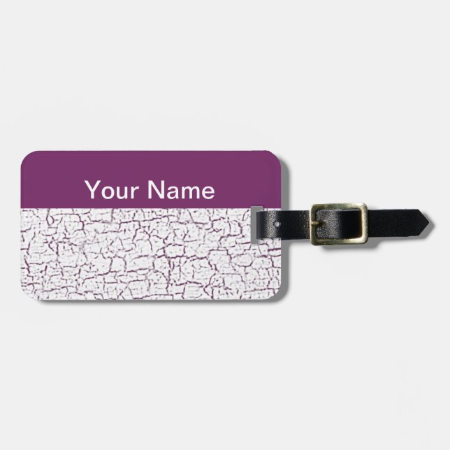Custom Colour Crackle Paint Luggage Tag (Front Horizontal)