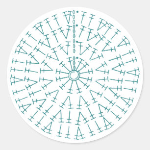 Custom Colour Crochet Chart Classic Round Sticker