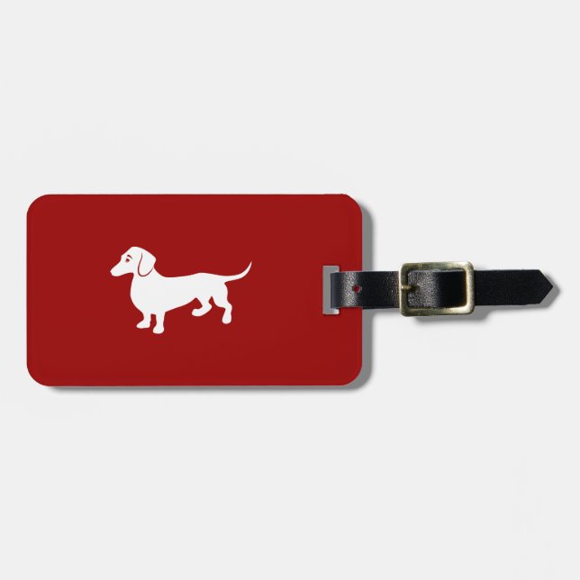 Custom Colour Dachshund Luggage Tag (Front Horizontal)