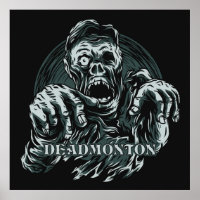 Custom colour DEADMONTON Zombie poster