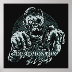 Custom colour DEADMONTON Zombie poster