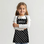 Custom Colour Diagonal Stripe Personalised Name Apron<br><div class="desc">Customise to change the background colour and strap colour; customise with your name,  change fonts and colours</div>