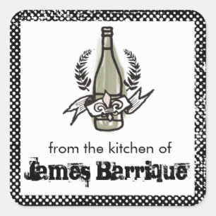 Custom colour doodle French vineyard homemade wine Square Sticker