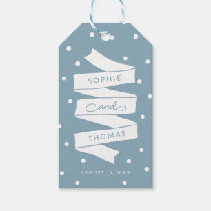 Custom Colour Dots and Ribbon Wedding Favour Gift Tags