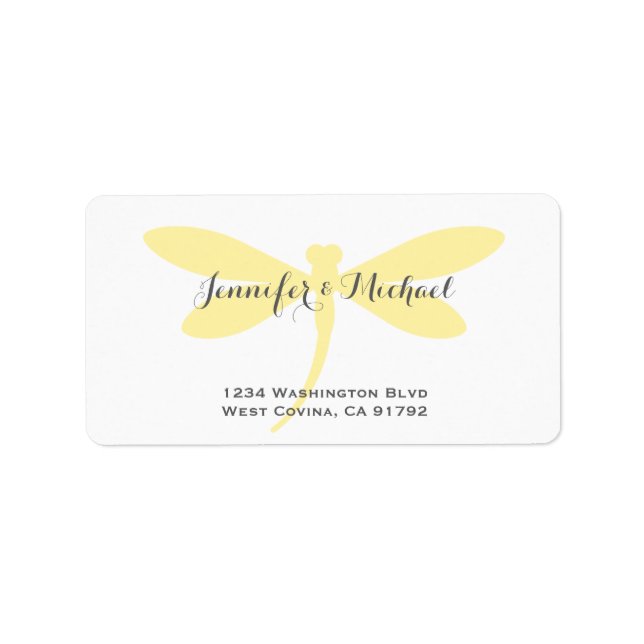 Custom Colour Dragonfly Address Label Template (Front)