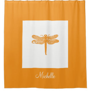 Custom Colour Dragonfly Shower Curtain