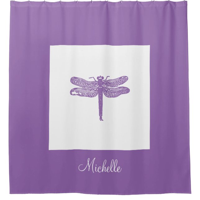 Custom Colour Dragonfly Shower Curtain (Front)