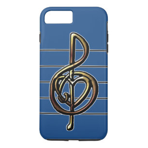 Custom Colour Embossed Music Treble Clef and Heart Case-Mate iPhone Case