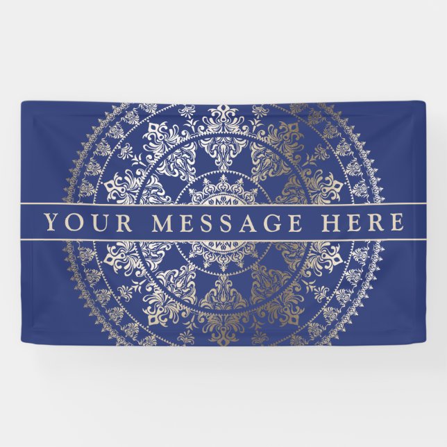 Custom Colour Event Banner Gold Foil  Mandala (Horizontal)