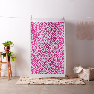 Custom Colour Fabric Large Pink Leopard Print