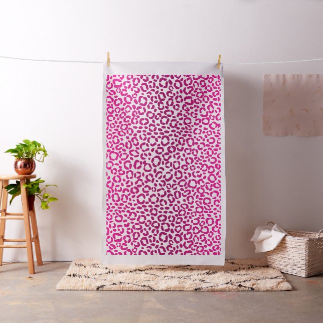 Custom Colour Fabric Large Pink Leopard Print (In Situ)