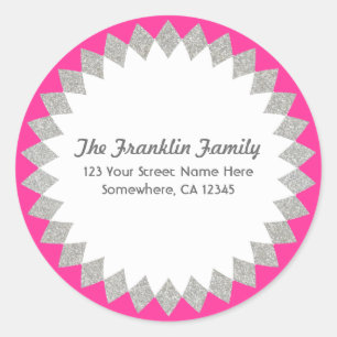 Custom Colour Faux Glitter Address Label Sticker