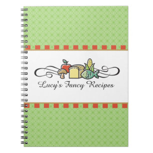 Custom colour fish fruit vegetable chef catering spiral notebook