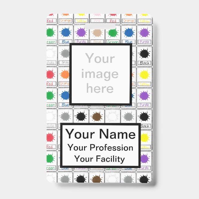 Custom Colour Flash Cards - School Series Badge ID Badge (Front)