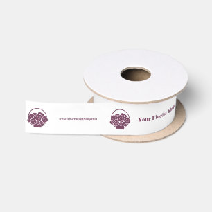 🎀Custom Colour Florist Logo White Satin Ribbon