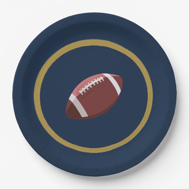 Custom Colour Football Paper Plate (Front)