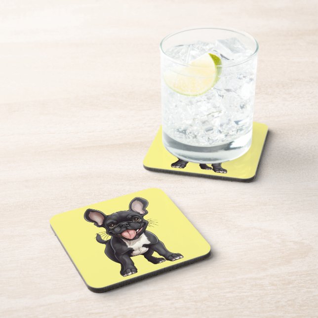 Custom colour Frenchie puppy Coaster (Right Side)