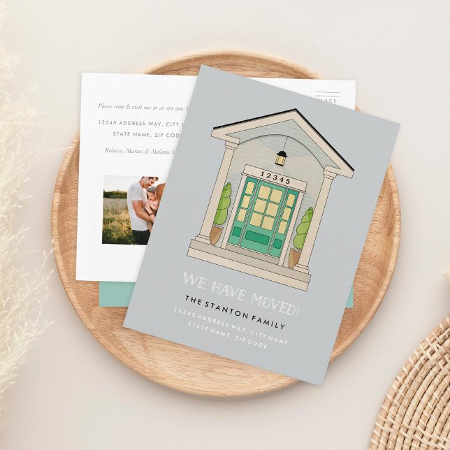 Custom Colour Front Porch Moving Announcement Postcard (Creator Uploaded)