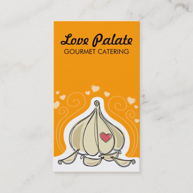 Custom colour garlic cloves chef catering biz card (Front)