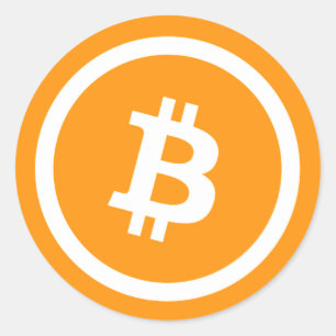 Custom Colour Gold Bitcoin Cryptocurrency Symbol Classic Round Sticker