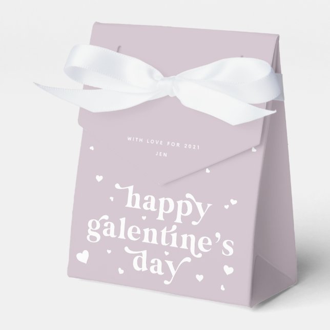 Custom Colour Happy Galentine's Day + Hearts Favour Box (Front Side)