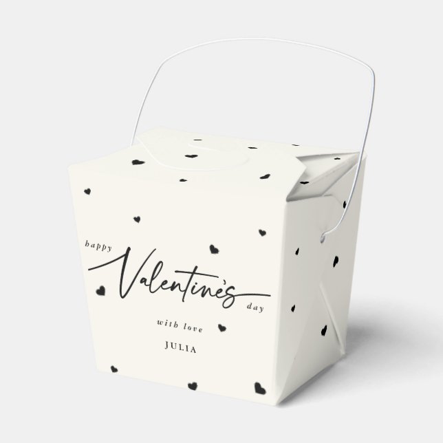 Custom Colour Happy Valentine's Day + Hearts Favour Box (Front Side)