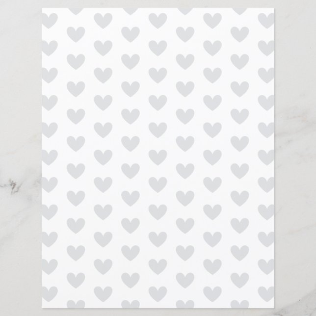 Custom Colour Heart on White Scrapbook Paper (Front)