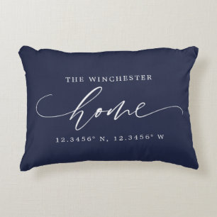 Custom Colour Home Script With Coordinates Decorative Cushion
