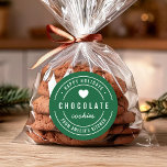 Custom Colour Homemade Goods Kitchen Happy Holiday Classic Round Sticker<br><div class="desc">Round Modern Bold "Homemade Goods Kitchen Happy Holidays" sticker featuring a heart and double border in white against a background colour that is editable (click customise and change background colour). It's perfect for labelling what you've made. Personalise it by replacing the placeholder text. For more options such as to change...</div>