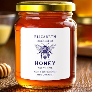 Custom colour honey bee vintage canning label