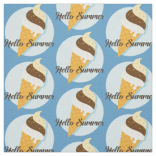 Custom colour Ice Cream Hello fabric