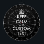 Custom colour keep calm and carry on dartboard<br><div class="desc">Custom colour keep calm and carry on dartboard. Personalise with your own funny parody. Fun Birthday gift idea for kids and adults. Trendy wall decor ideas for home,  pub,  car,  cafe,  restaurant,  man cave,  office and other places to relax. Modern typography template with crown.</div>