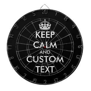 Custom colour keep calm and carry on dartboard