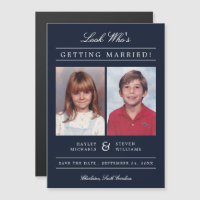 Custom Colour Kid Photo Save the Date | Navy
