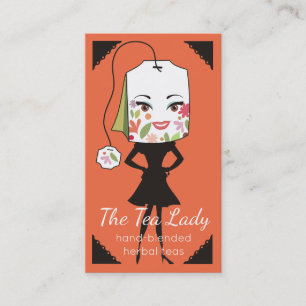 Custom colour lady face tea bag blended teas business card